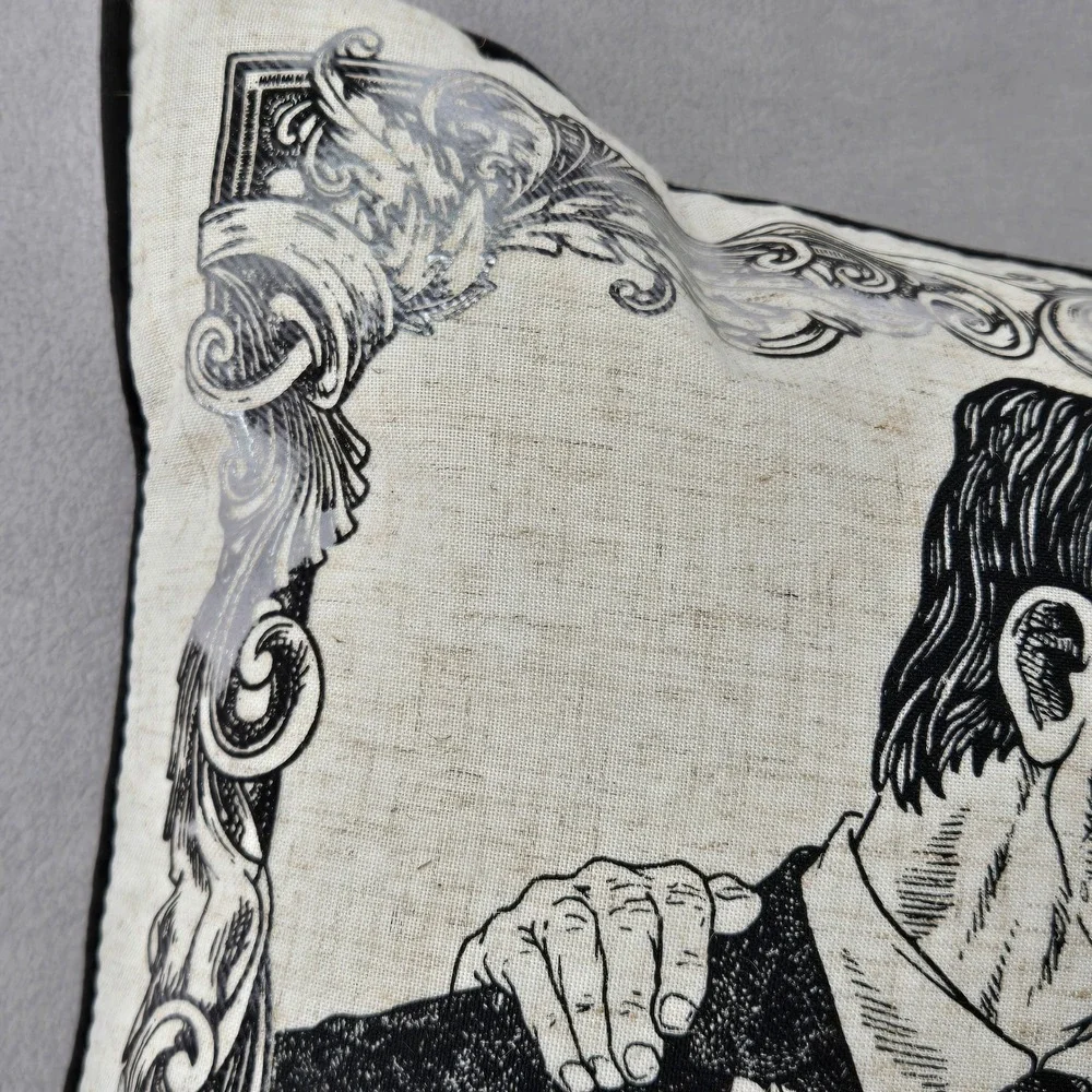 Isaac Mizrahi NWT 18x18 Decorative Pillow Frankenstein Wedding Gothic Art LGBTQ+